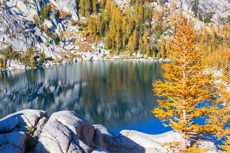 Beautiful Alpine lakes wilderness area  in Washington, USAの写真素材