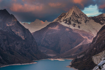 Beautiful mountains landscapes in Cordillera Blanca,  Peru, South Americaの写真素材
