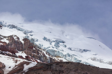 Highest peak Chimboraso in Ecuador, South Americaの写真素材