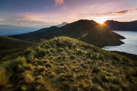 Beautiful high mountains landscape in Ecuador, South Americaの写真素材