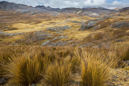 Beautiful mountains landscape in the  Andes (or the Southern Cordilleras) in Peruの写真素材