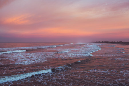 sea sunset for natural backgroundの写真素材