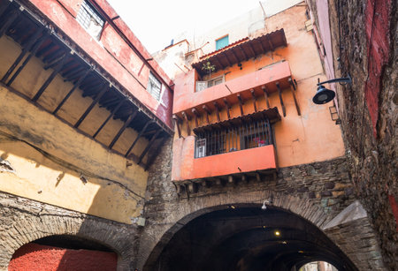 Beautiful view of the famous city of Guanajuato, Mexicoの写真素材