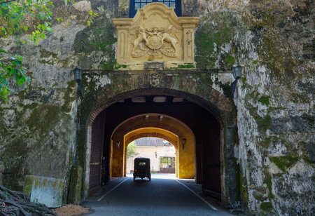 Old Gate in Galle Dutch fort. Archway in the Maritime Museum building.の写真素材