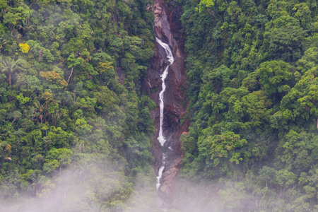 Beautiful waterfall in jungle, Bolivia, South Americaの写真素材
