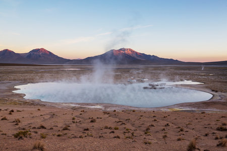 Natural Hot Spring in  Atacama desert, Chile, South America.の写真素材
