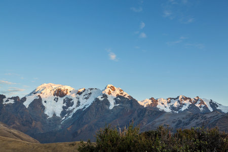 Beautiful mountains landscapes in Cordillera Blanca,  Peru, South Americaの写真素材