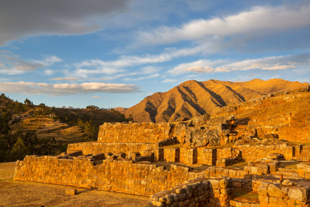 Inca ruins near famous city Cusco in Peru, South Americaのeditorial素材