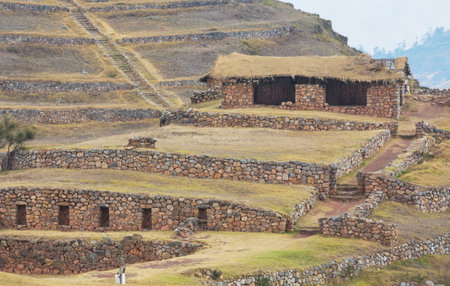 Inca ruins near famous city Cusco in Peru, South Americaのeditorial素材