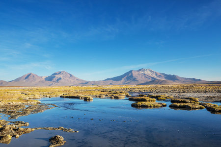 Beautiful natural landscapes in Atacama desert, northern Chileの写真素材