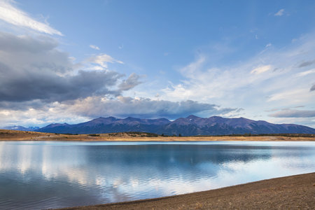 Beautiful mountain landscapes in Patagonia. Mountains lake in Argentina, South America.の写真素材