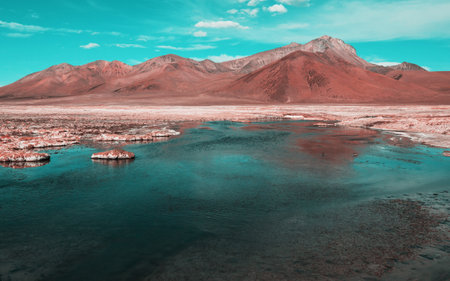 Beautiful natural landscapes in Atacama desert, northern Chileの写真素材