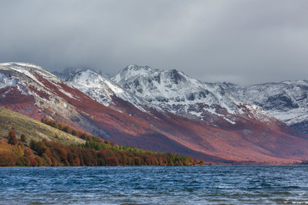 The beautiful lake in Autumn seasonの写真素材