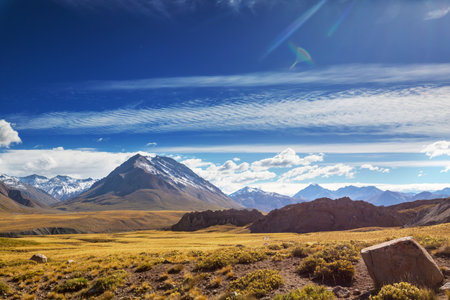 Amazing mountain landscapes in Valle Hermosa, Argentina, South Americaの写真素材