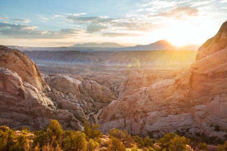 Sandstone formations in Utah, USA. Beautiful Unusual landscapes.の写真素材
