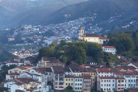 Colonial architecture in Ouro Preto, Minas Gerais, Brazilの写真素材