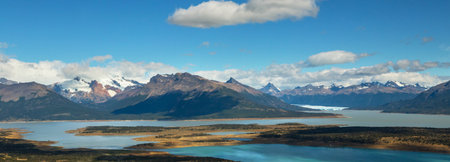 Beautiful mountain landscapes in Patagonia. Mountains lake in Argentina, South America.