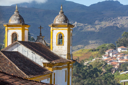 Colonial architecture in Ouro Preto, Minas Gerais, Brazilの写真素材