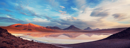 Beautiful natural landscapes in Atacama desert, northern Chileの写真素材