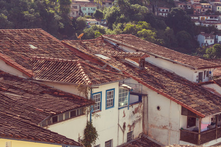 Colonial architecture in Ouro Preto, Minas Gerais, Brazilの写真素材