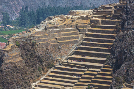 Inca ruins near famous city Cusco in Peru, South Americaの写真素材