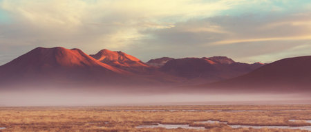 Beautiful natural landscapes in Atacama desert, northern Chileの写真素材