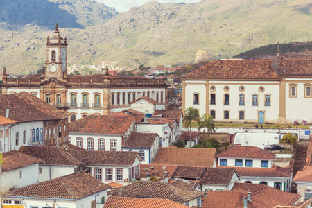 Colonial architecture in Ouro Preto, Minas Gerais, Brazilの写真素材