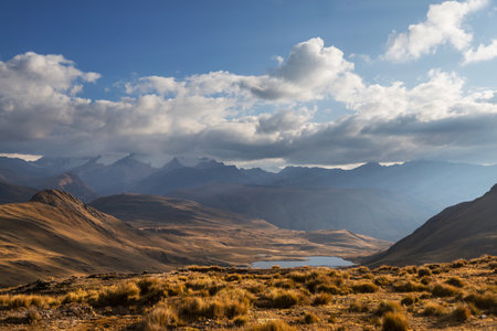 Beautiful mountains landscapes in Cordillera Blanca,  Peru, South Americaの写真素材