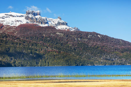 Beautiful mountain landscapes in Patagonia. Mountains lake in Argentina, South America.の写真素材