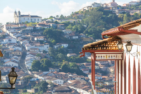 Colonial architecture in Ouro Preto, Minas Gerais, Brazilの写真素材