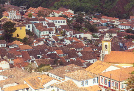 Colonial architecture in Ouro Preto, Minas Gerais, Brazilの写真素材