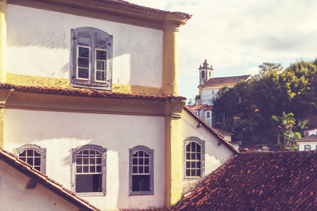 Colonial architecture in Ouro Preto, Minas Gerais, Brazilの写真素材