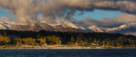 Beautiful mountain landscapes in Patagonia. Mountains lake in Argentina, South America.