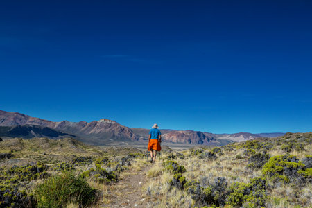Hike in the Patagonian mountains, Argentinaの写真素材
