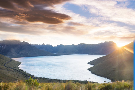 Beautiful  mountains lake in Ecuador, South America