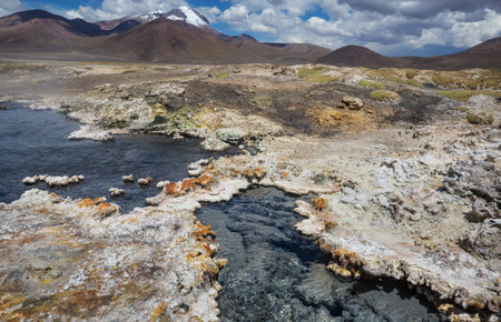Natural Hot Spring in  Atacama desert, Chile, South America.の写真素材