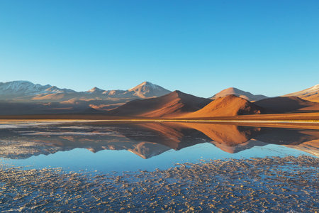 Beautiful natural landscapes in Atacama desert, northern Chileの写真素材