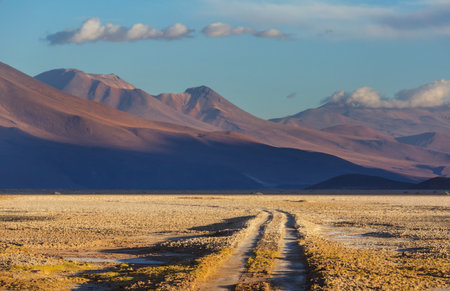 Fantastic Scenic landscapes of Northern Chile, Atacama desert. Beautiful inspiring natural landscapes. High mountains.の写真素材