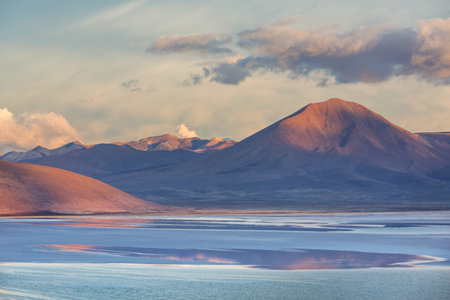 Fantastic Scenic landscapes of Northern Chile, Atacama desert. Beautiful inspiring natural landscapes. Kalgaspores in high mountains.の写真素材