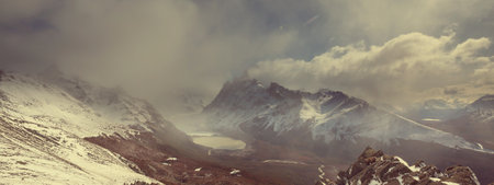 Famous Cerro Fitz Roy  and Cerro Torre- one of the most beautiful and hard to accent rocky peaks in...