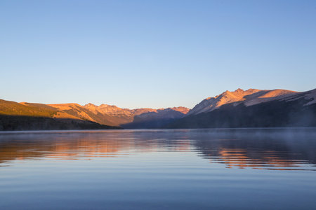 Beautiful mountain landscapes in Patagonia. Mountains lake in Argentina, South America.の写真素材