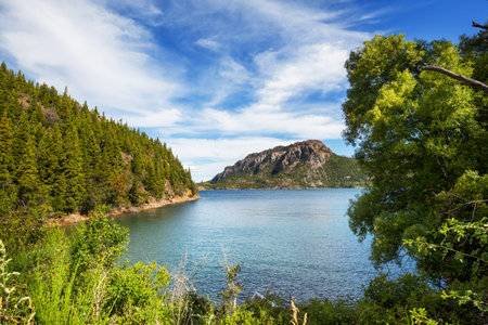 Beautiful mountain landscapes in Patagonia. Mountains lake in Argentina, South America.の写真素材