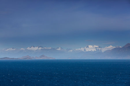 General Carrera Lake, Carretera Austral, Patagonia - Chile. Beautiful natural landscapes in South Americaの写真素材