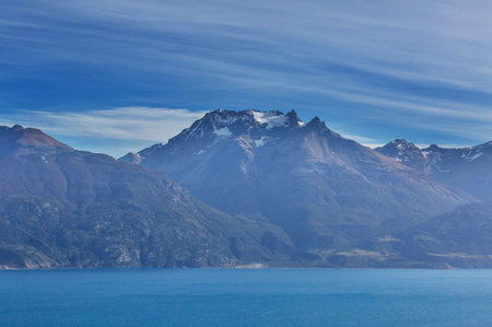 General Carrera Lake, Carretera Austral, Patagonia - Chile. Beautiful natural landscapes in South Americaの写真素材
