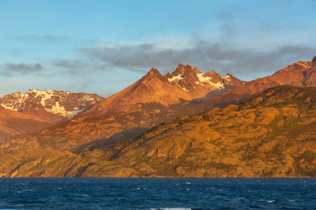 General Carrera Lake, Carretera Austral, Patagonia - Chile. Beautiful natural landscapes in South Americaの写真素材
