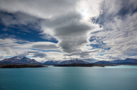 Beautiful mountain landscapes in Patagonia. Mountains lake in Argentina, South America.の写真素材