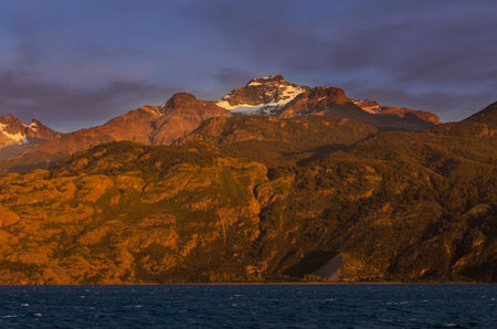 Beautiful mountain landscapes in Patagonia. Mountains lake in Argentina, South America.の写真素材