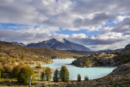 Beautiful mountain landscapes in Patagonia. Mountains lake in Argentina, South America.の写真素材