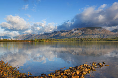 Beautiful mountain landscapes in Patagonia. Mountains lake in Argentina, South America.の写真素材