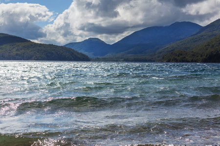 Beautiful mountain landscapes in Patagonia. Mountains lake in Argentina, South America.の写真素材